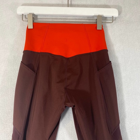 Athleta Leggings XS Purple Coloblock Tenacity 7/8 High Rise Mesh Crop Workout - Picture 14 of 16